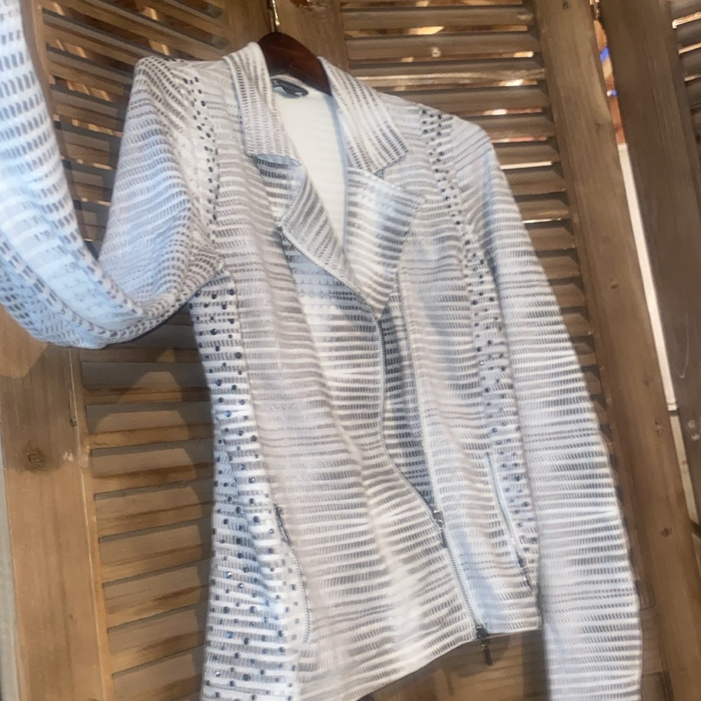 AX Armani Exchange Collar Jacket Snake print like design zip up p…